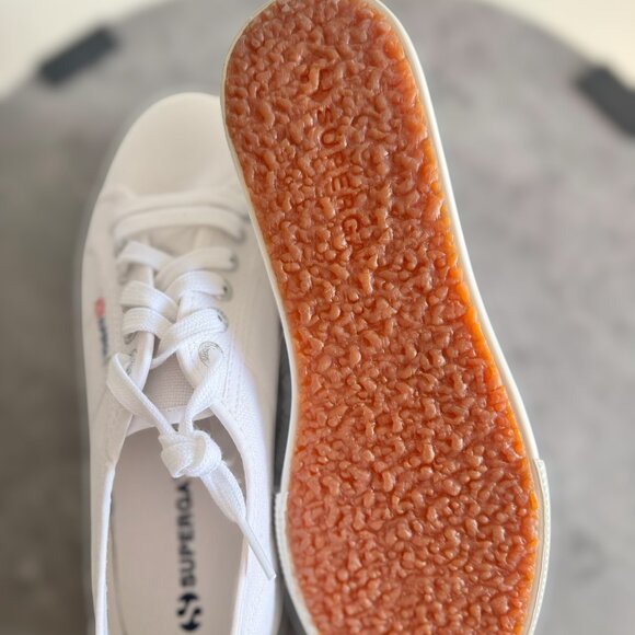 NEW IN BOX Superga 2790 A COTW White Canvas Platform Sneaker Womens US 8 EU 39 - Picture 5 of 12